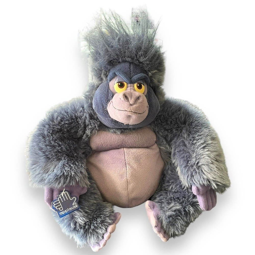 Vintage 1990s Disney Tarzan Terk Turk Gorilla 12" Applause Plush Animal Purple